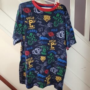 EUC Polo by Ralph Lauren Kids Tee - Navy with Multicolor Graphics